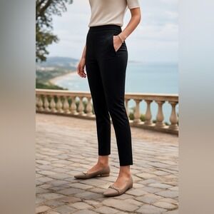 Brooks Brothers Ponte Side-Zip Ankle Pants Black Size 12